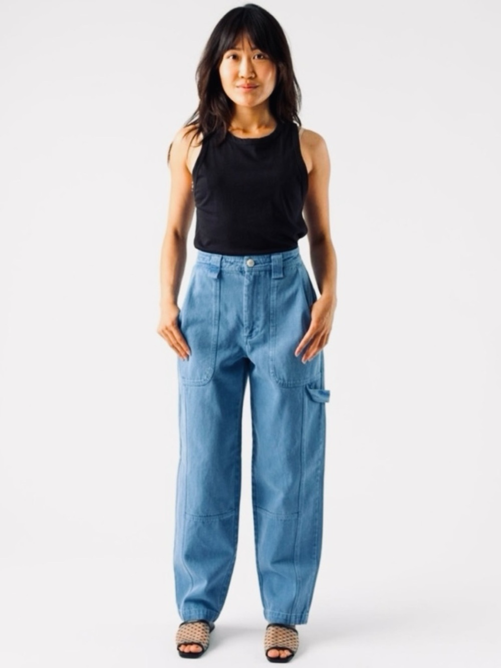 Alex Mill Phoebe Carpenter Jeans Size 29 Baggy High Rise Non Stretch Denim - Picture 2 of 16